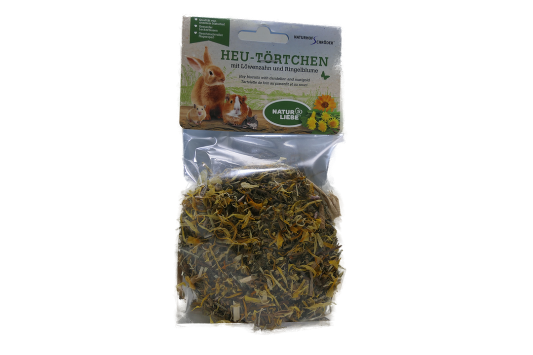 Heu – Törtchen mit Löwenzahn & Ringelblume-Dip