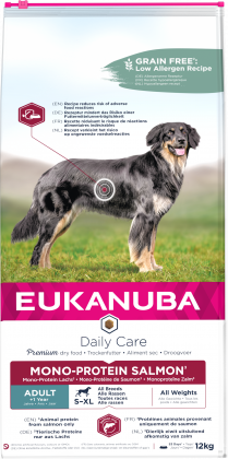EUKANUBA Daily Care Trockenfutter für ausgewachsene Hunde – Mono-Protein Lachs * reich an gefrierfrischem Lachs