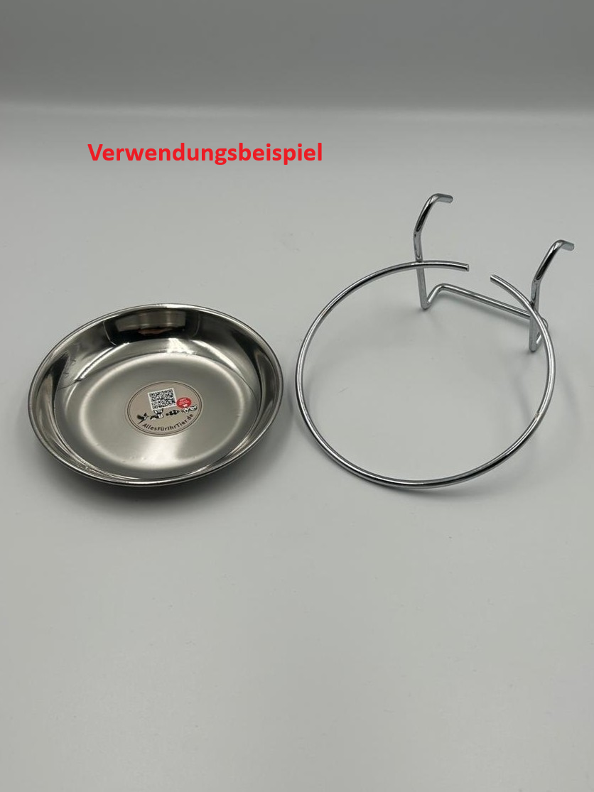 Ersatzhalterung für 500 ml Edelstahlfutternapf und Futterwendeplatten zum Einhängen