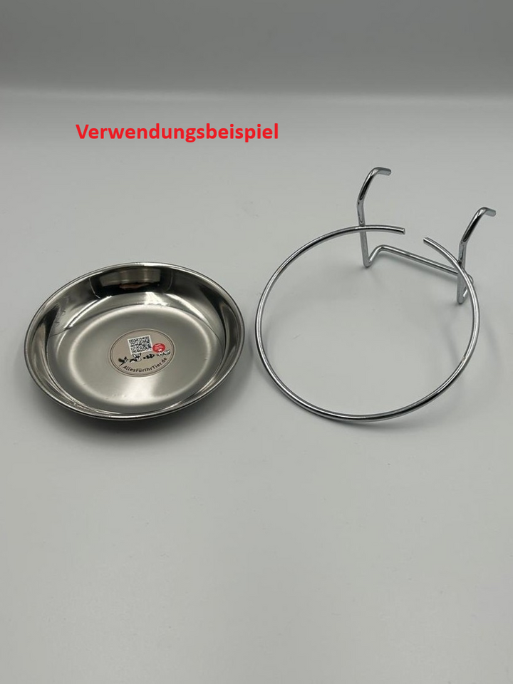 Ersatzhalterung für 500 ml Edelstahlfutternapf und Futterwendeplatten zum Einhängen