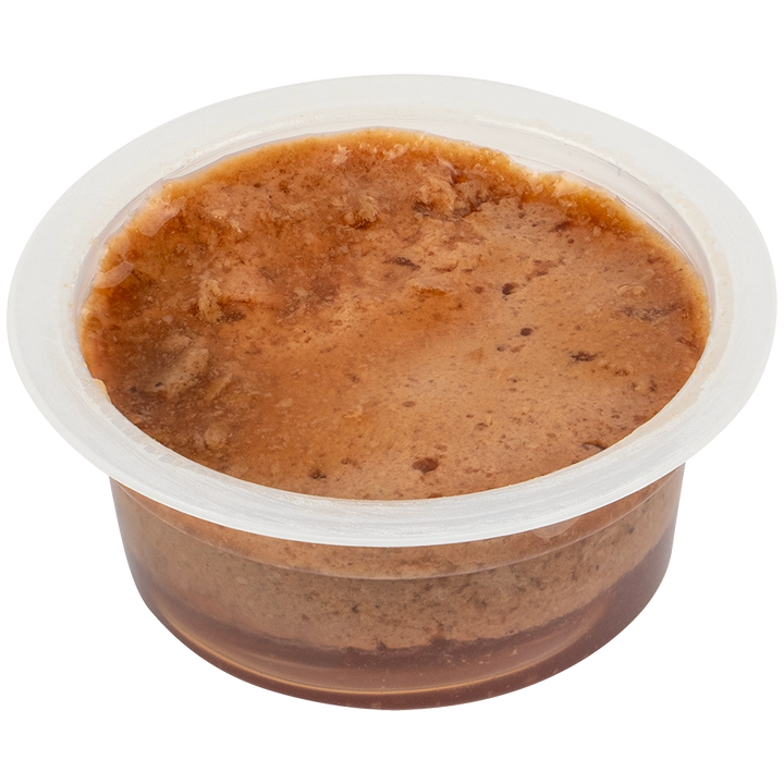 Mousse mit  Sauce, reich an Huhn, von Voskes