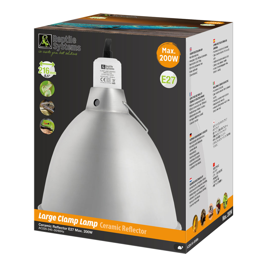 Ceramic Reflector Clamp Lamp Silver