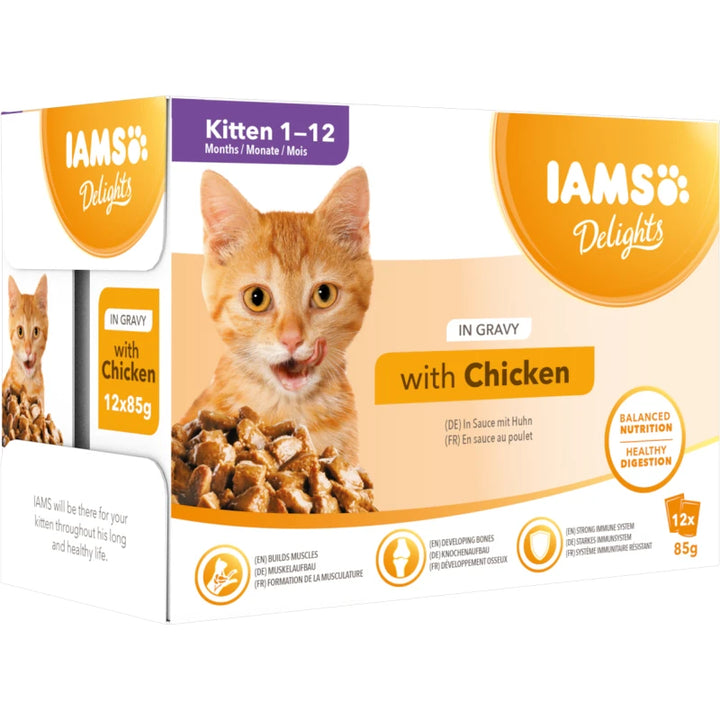 IAMS  Nassfutter für Kätzchen mit Huhn in Sauce. (Kitten 1-12)