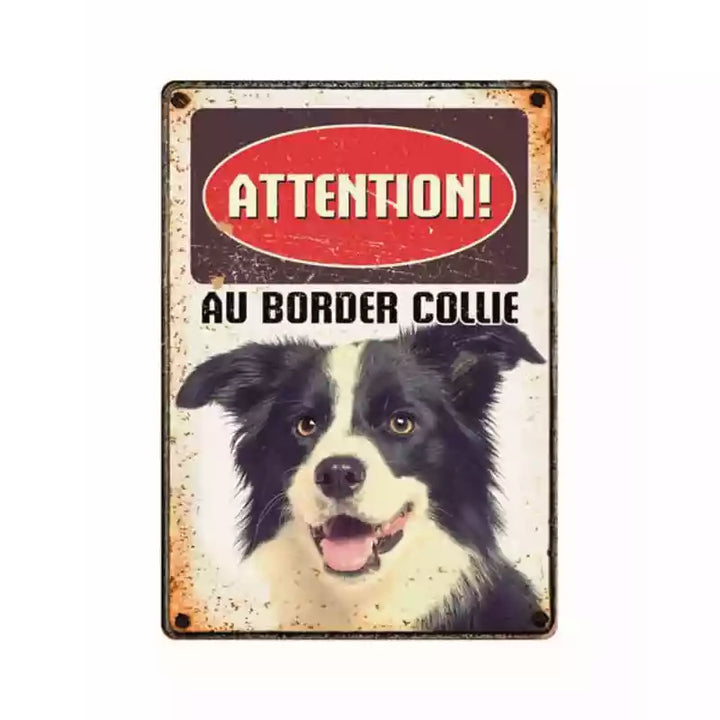 SOLANGE VORRAT REICHT Metallschild "Border Collie"