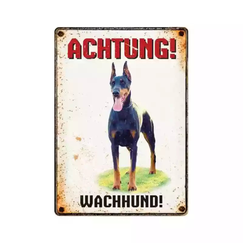Metallschild "Wachhund stehend"