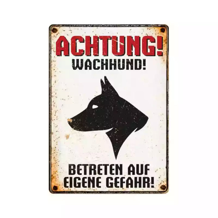 Metallschild "Wachhund Profil"