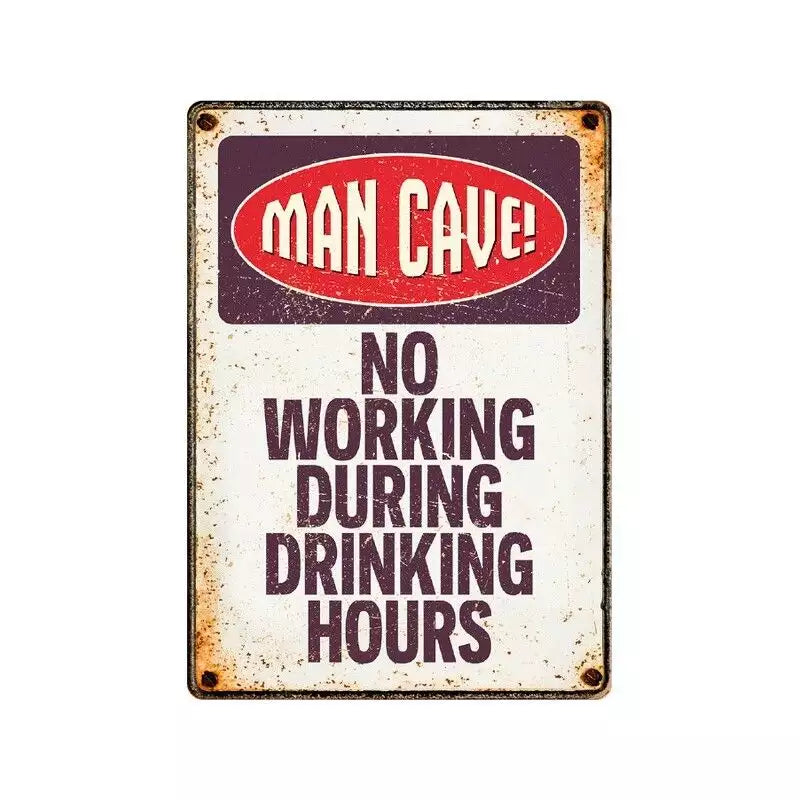 SOLANGE VORRAT REICHT Metallschild "Man Cave (v)"