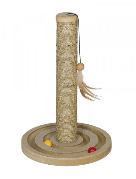 Katzen Activity Toy Spin & Pole mit Seegras-Stamm und Feder