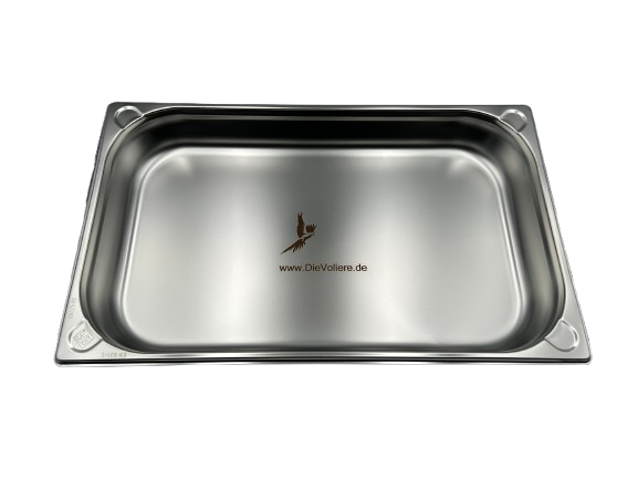 Ersatz-Edelstahlwanne groß für Sittiche und Papageien