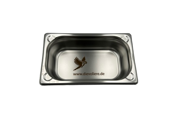 Ersatz-Edelstahlwanne klein für Sittiche und Papageien