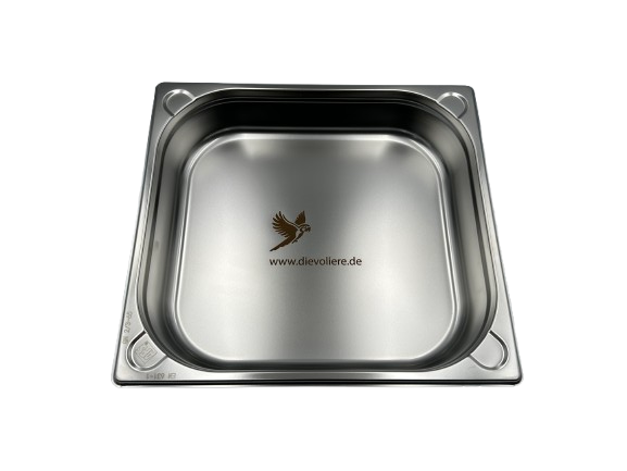 Ersatz-Edelstahlwanne mittel für Sittiche und Papageien