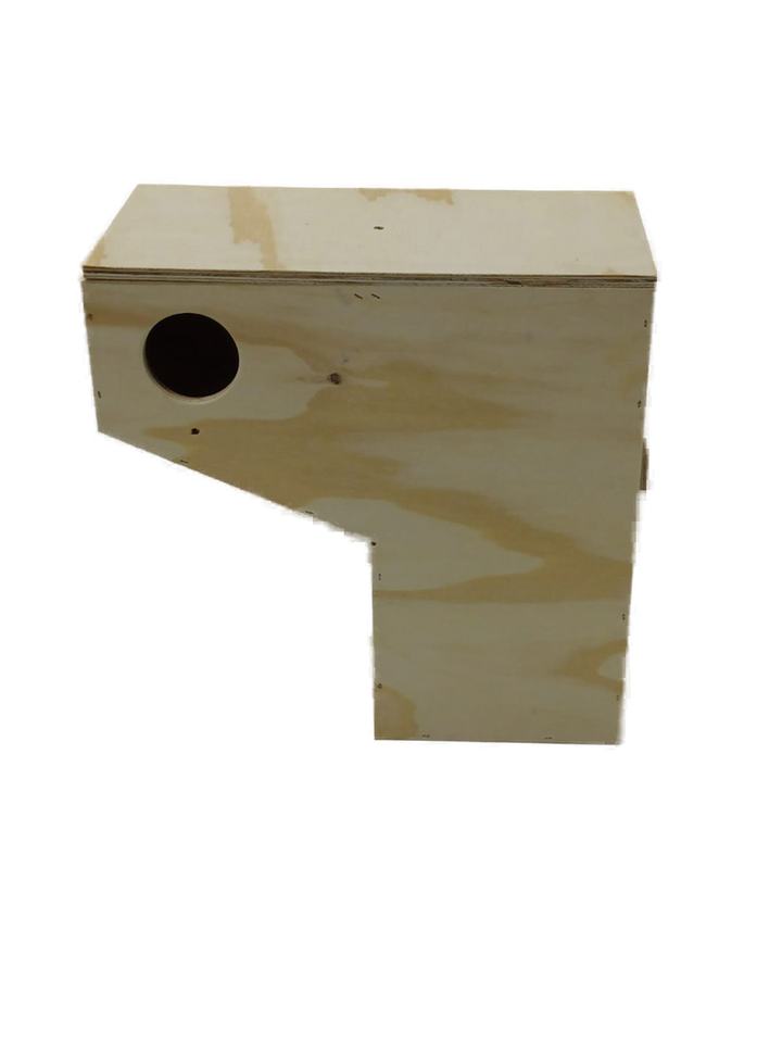 Holznistkasten für Nymphensittiche, Stanleysittiche und Hoodedsittiche.