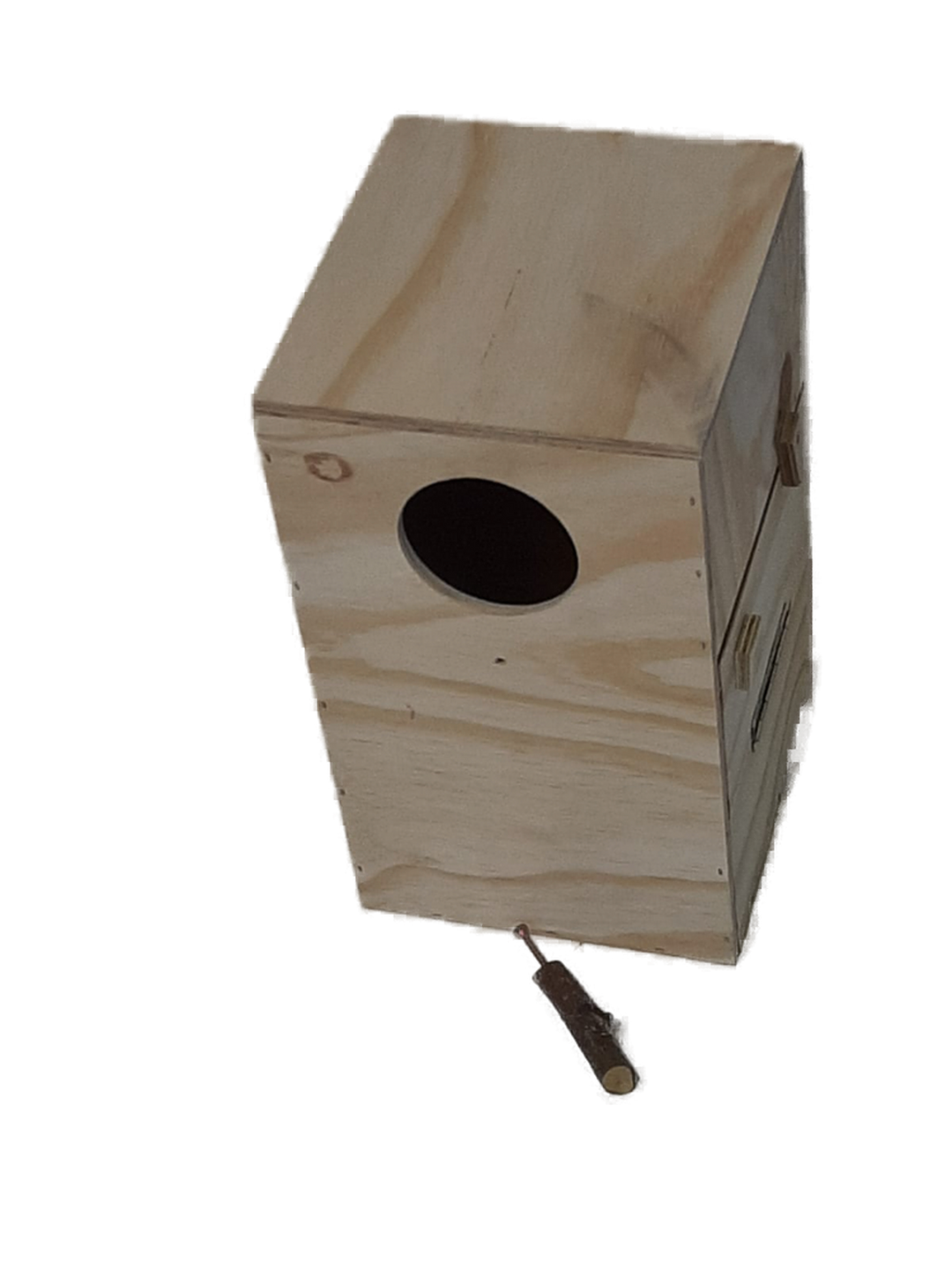 Holznistkasten für Papageien wie Graupapageien, Amazonen und Rosakakadus.