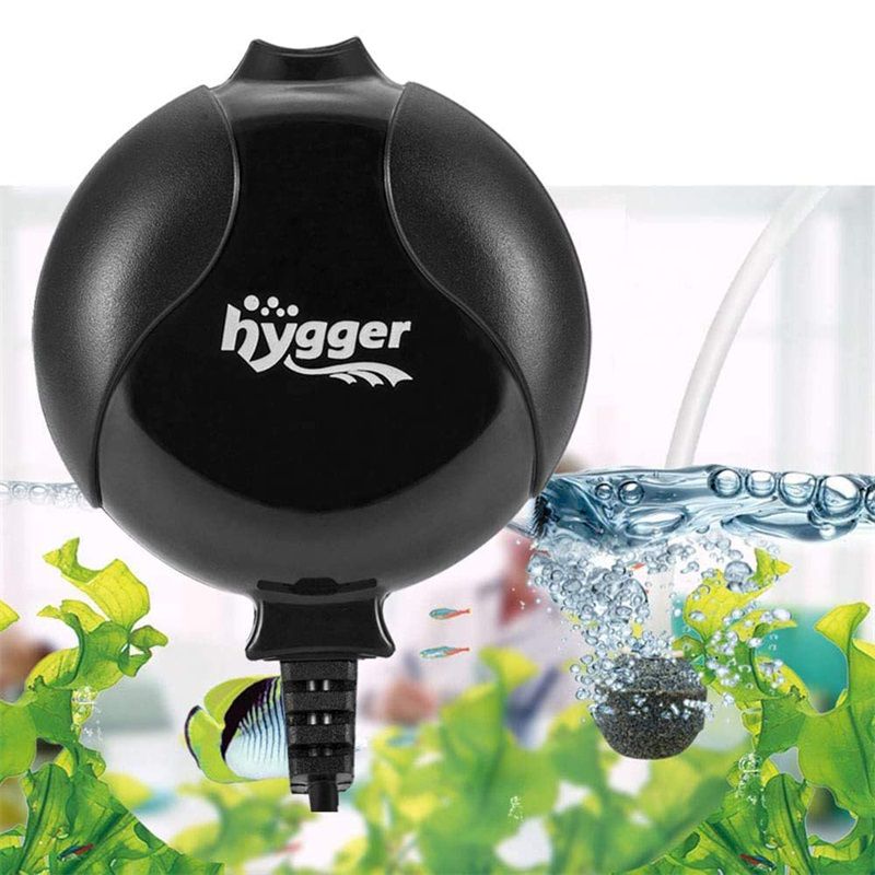 Leise Sauerstoffpumpe fürs Aquarium / Mini Round Aquarium Air Pump von hygger (schwarz)