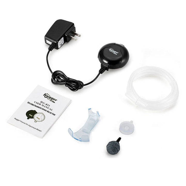 Leise Sauerstoffpumpe fürs Aquarium / Mini Round Aquarium Air Pump von hygger (schwarz)