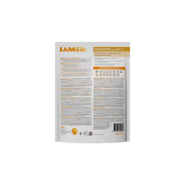 IAMS für Vitality Trockenfutter mit frischem Huhn für ausgewachsene und ältere Katzen (Hairball) in 2 Größen
