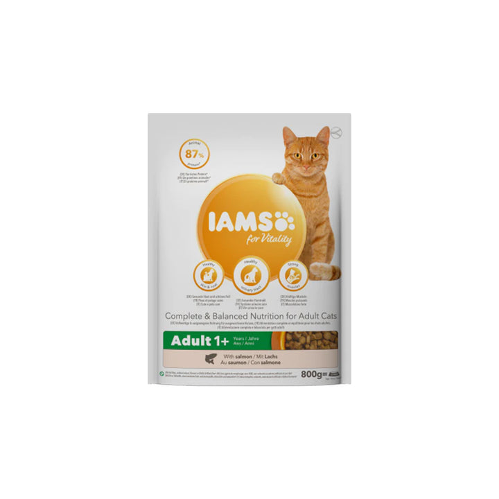 IAMS für Vitality Trockenfutter mit Lachs für ausgewachsene Katzen (Adult1+) in 2 Größen