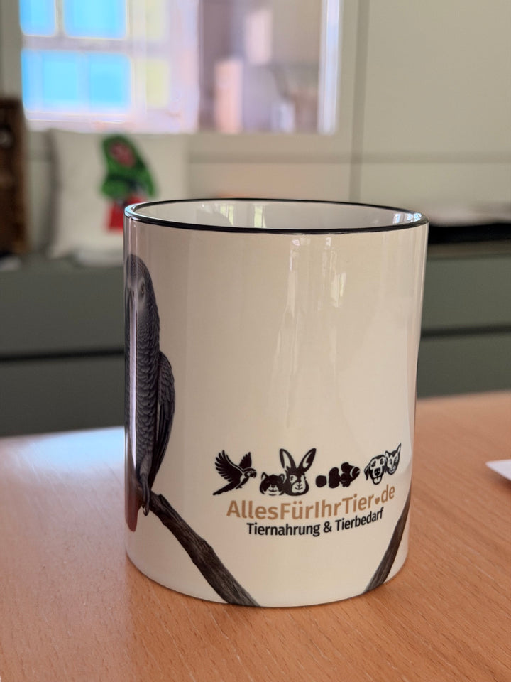 Tasse Sammeltasse AllesFürIhrTier.de Serie - Keramiktasse mit Graupapagei- Motive