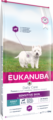 EUKANUBA Daily Care Trockenfutter  für ausgewachsene Hunde mit sensibler Haut