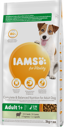 IAMS für Vitality Trockenfutter mit Lamm für ausgewachsene Hunde kleiner und mittelgroßer Rassen