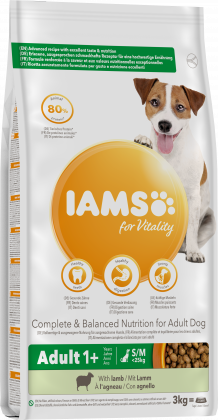 IAMS für Vitality Trockenfutter mit Lamm für ausgewachsene Hunde kleiner und mittelgroßer Rassen
