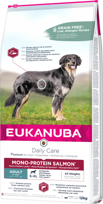EUKANUBA Daily Care Trockenfutter für ausgewachsene Hunde – Mono-Protein Lachs * reich an gefrierfrischem Lachs