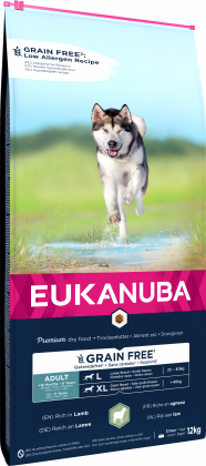 EUKANUBA Grain Free* Hundefutter für ausgewachsene Hunde großer Rassen mit viel Lamm