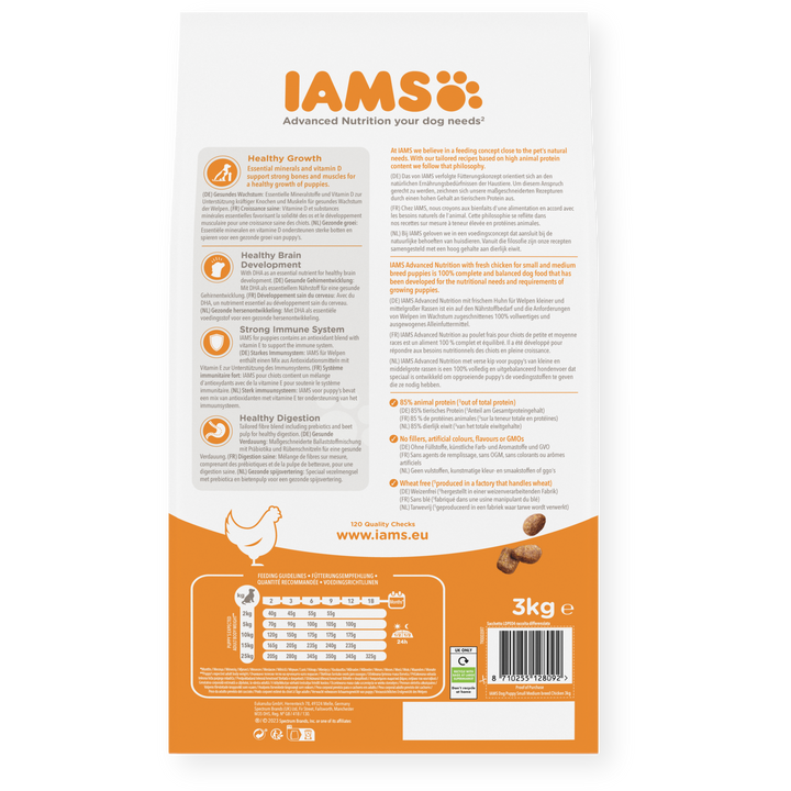 IAMS Welpenfutter – Mit frischem Huhn | Kleine & mittelgroße Rassen