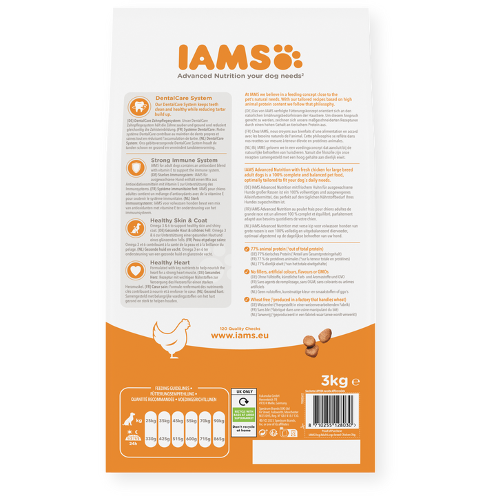 IAMS Trockenfutter Große Hunde – Mit frischem Huhn | Große Rassen ab 1 Jahr