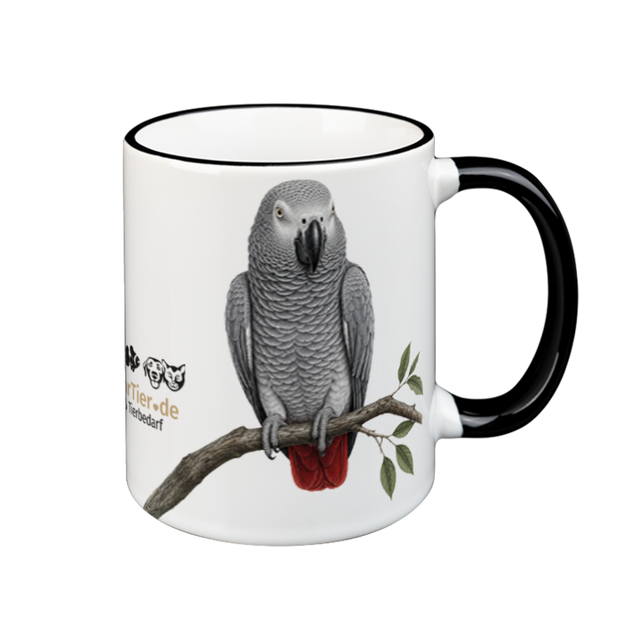 Tasse Sammeltasse AllesFürIhrTier.de Serie - Keramiktasse mit Graupapagei- Motive