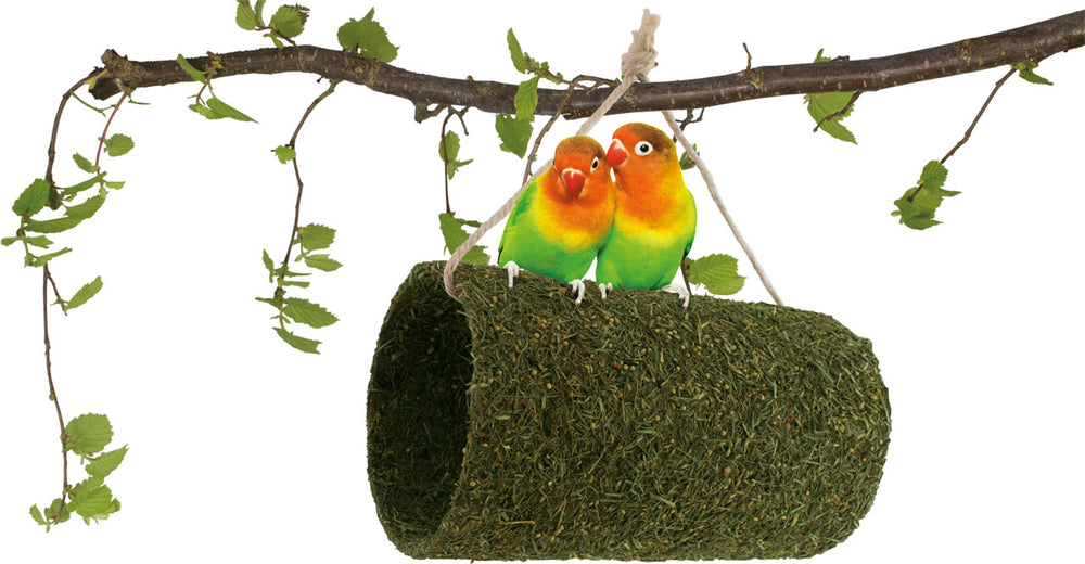 Vogelbeschäftigung in der Voliere – Pick-Tunnel komplett aus natürlichen Zutaten, 380 g