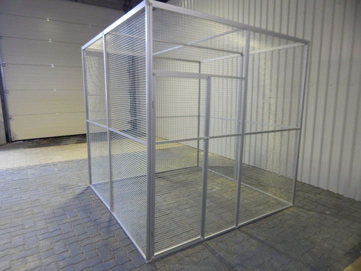 Voliere 200 x 204,8 cm aus Aluminium in eloxiert / Innenvoliere - Außenvoliere
