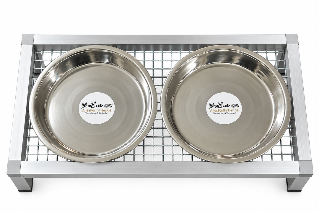 Futter Tisch mit 2 Näpfen – Groß