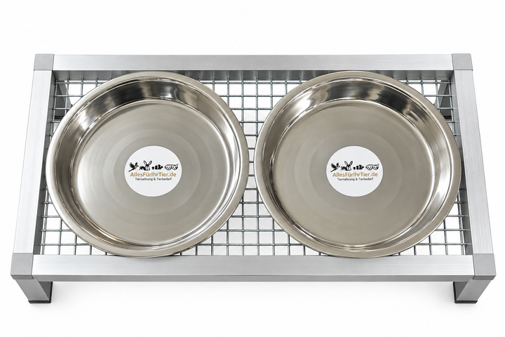 Futter Tisch mit 2 Näpfen – Groß