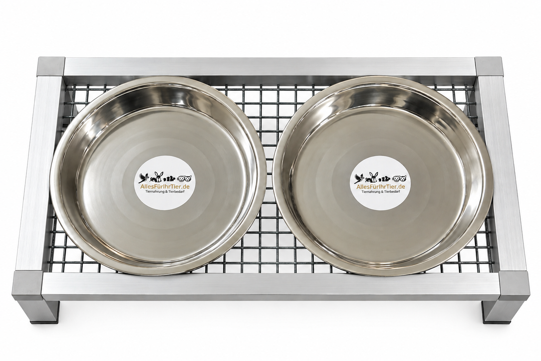 Futter Tisch mit 2 Näpfen – Groß