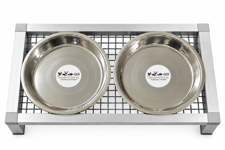 Futter Tisch mit 2 Näpfen – Groß