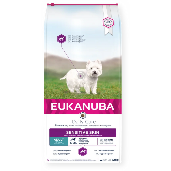 EUKANUBA Daily Care Trockenfutter  für ausgewachsene Hunde mit sensibler Haut