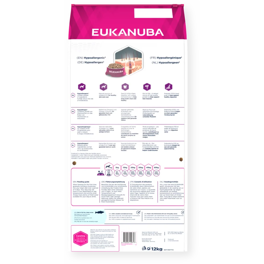 EUKANUBA Daily Care Trockenfutter  für ausgewachsene Hunde mit sensibler Haut