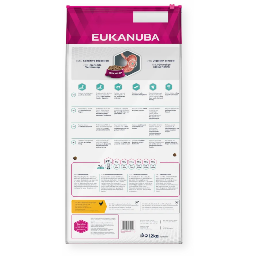 EUKANUBA Daily Care Trockenfutter  für ausgewachsene Hunde mit sensibler Verdauung