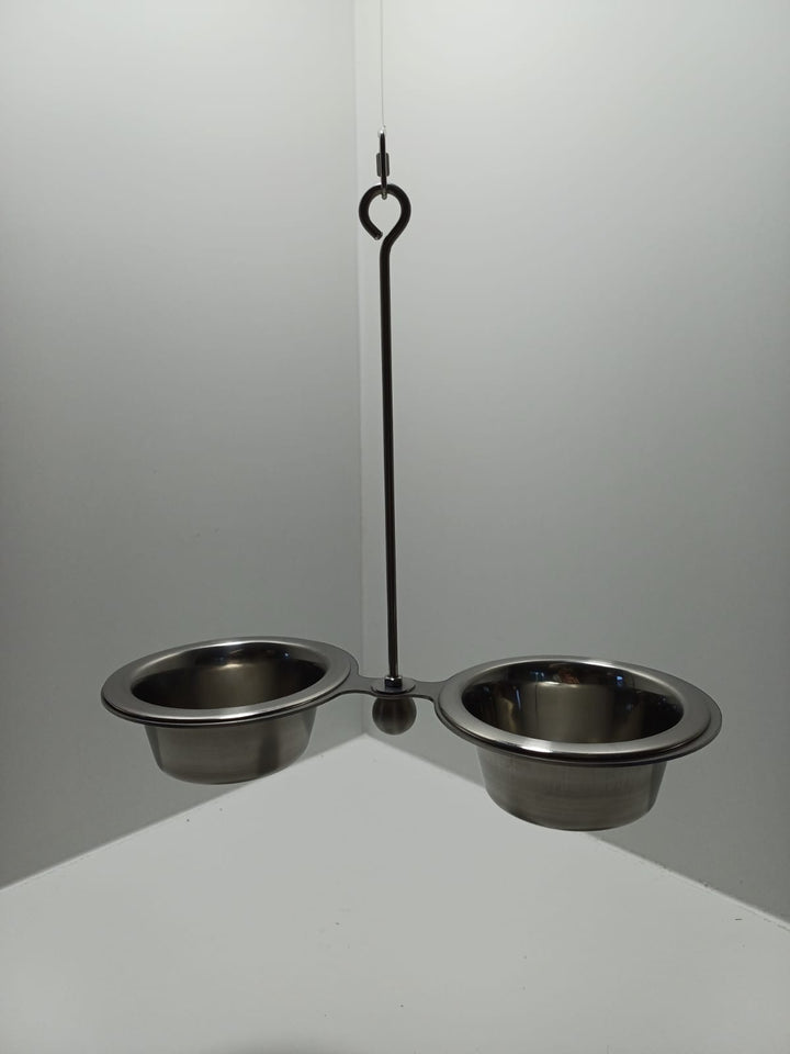 Swinging Bowls Futterschaukel mit zwei Näpfen aus Edelstahl