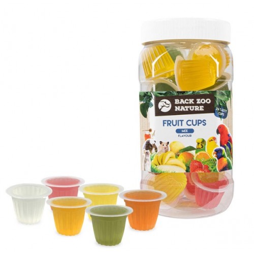 Fruit Cups Mix – 24 Stück Fruchtsnacks für Vögel & Nagetiere