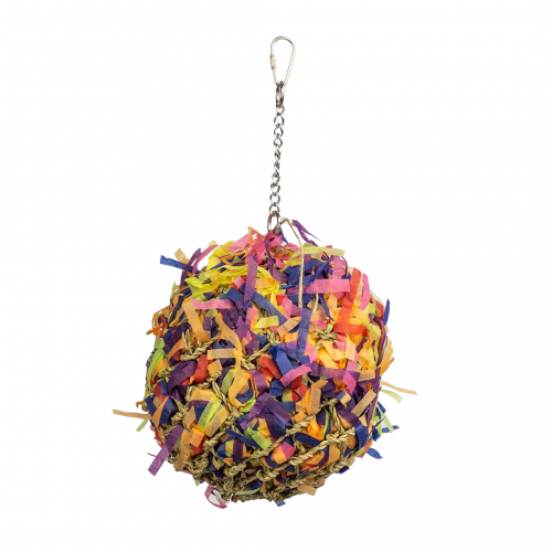Super Shredding Ball Large für Papageien mit Knisterpapier