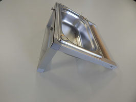 Edelstahl Badewanne mit 20 mm Hartholz-Sitzstange für Volieren