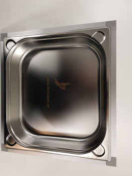 Edelstahl Badewanne zur Drahtmontage 354 × 325 mm