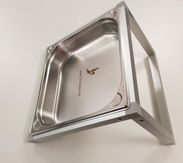 Edelstahlwanne Wandmontage mittel für Sittiche und Papageien