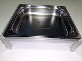Freistehende flache Edelstahlwanne mittel für Sittiche und Papageien