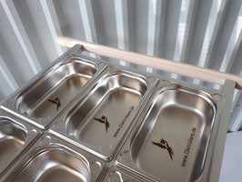 Große Futterstation 73 × 67,5 × 120 cm mit Aluminiumrahmen