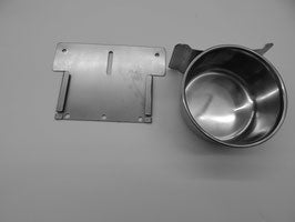 Robuster Edelstahl Futternapf mit Einschubhalterung in verschiedenen Größen