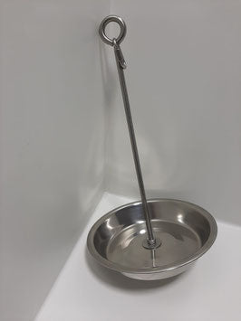 Stabiler Fruchtspieß mit Edelstahlteller für Voliere und Käfig