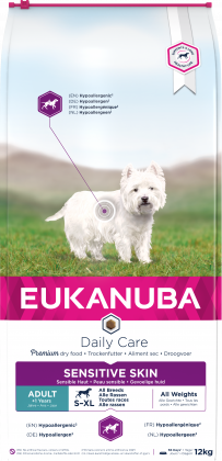 EUKANUBA Daily Care Trockenfutter  für ausgewachsene Hunde mit sensibler Haut